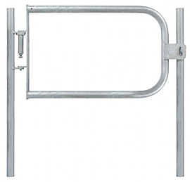 Fabricated Safety Gate & 2 Posts - L/H 33.7mm Tube - Self Closing