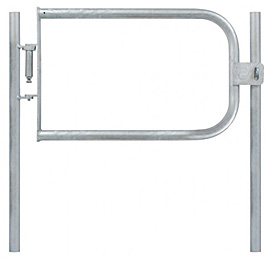 Fabricated Safety Gate & 2 Posts - L/H 42.4mm Tube - Self Closing