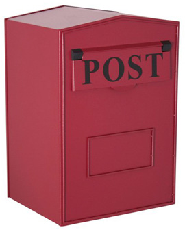 industrial metal post box red