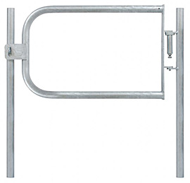 Pre-fabricated Safety Gate with Posts - right handed - 42.4mm Tube - Self Closing