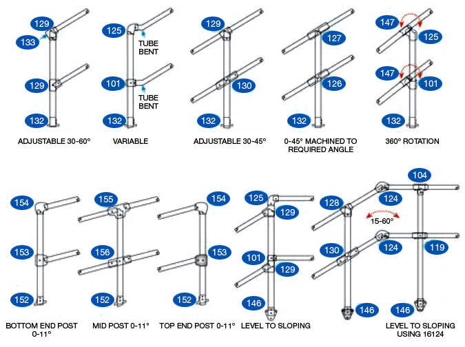 key clamp selector guide - SLOPING HANDRAIL
