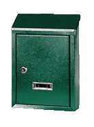 green metal post box