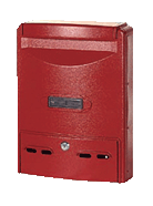red metal post box