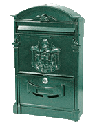 green metal post box
