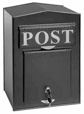 industrial metal post box black
