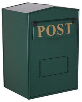 industrial metal post box green